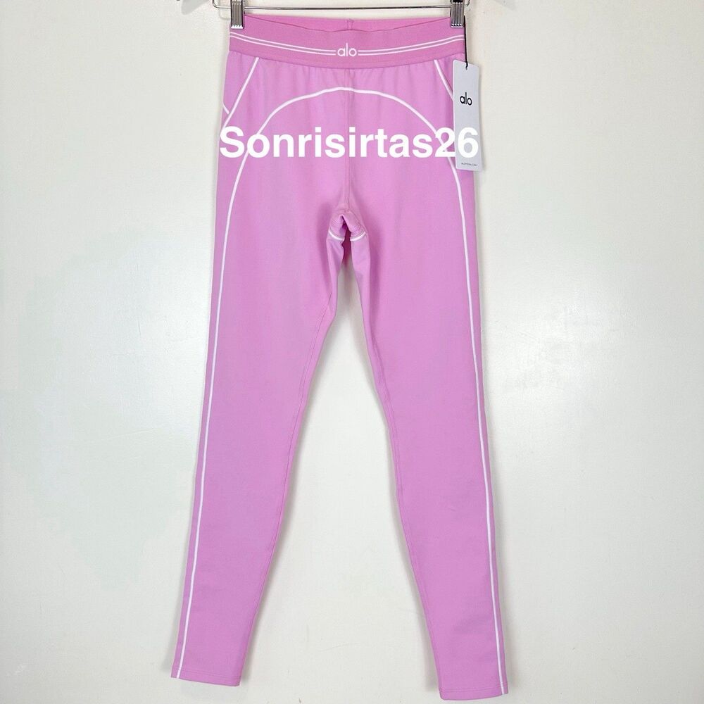 ALO Yoga Airbrush High Waist Heart Throb Legging Size S Candy Heart Pin